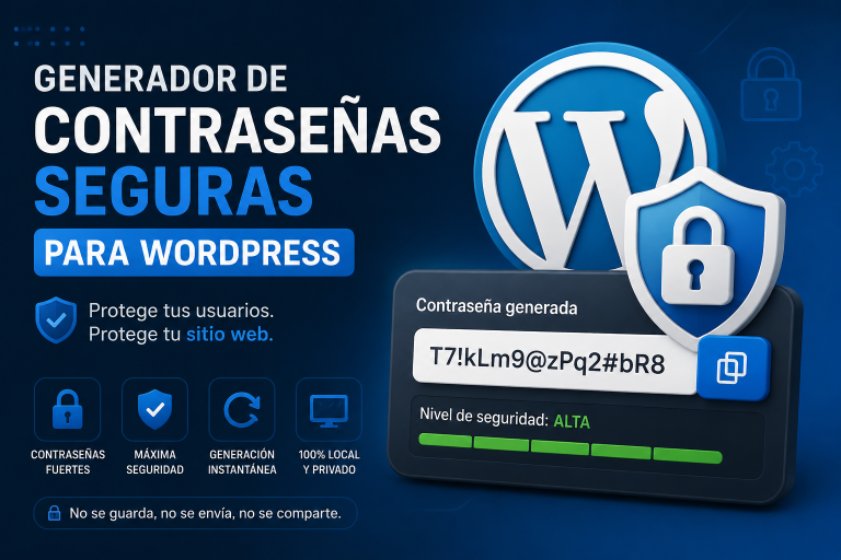 Generador de Contraseñas Seguras para WordPress con Hash para Base de Datos