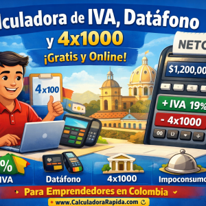 Calculadora de IVA, Datáfono y 4×1000 en Colombia (Gratis y Online)